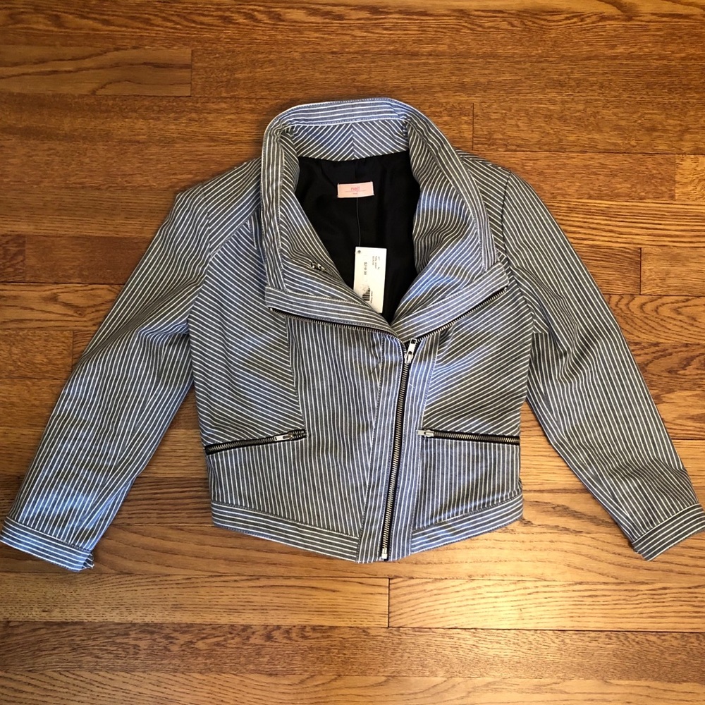 Striped Moto Jacket